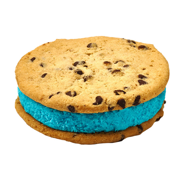 Cotton Candy Ice Cream on Chocolate Chip Cookie Sandwich