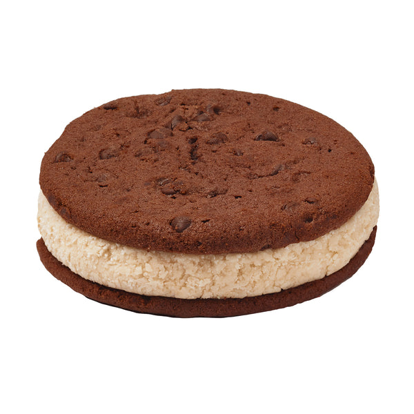 Coffee Ice Cream on Fudge Chip Cookie Sandwich