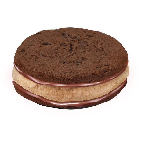 Chocolate Hazelnut on Fudge Chip Cookie Sandwich
