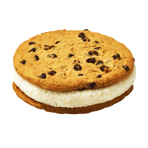 Vanilla Ice Cream on Chocolate Chip Cookie Sandwich